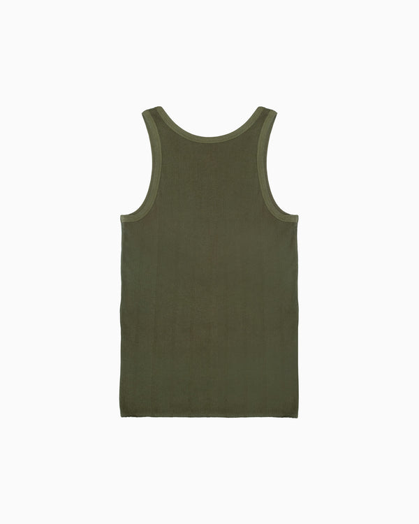 FLORIAN GARMENT DYED OLIVE SILK VEST