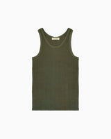 FLORIAN GARMENT DYED OLIVE SILK VEST