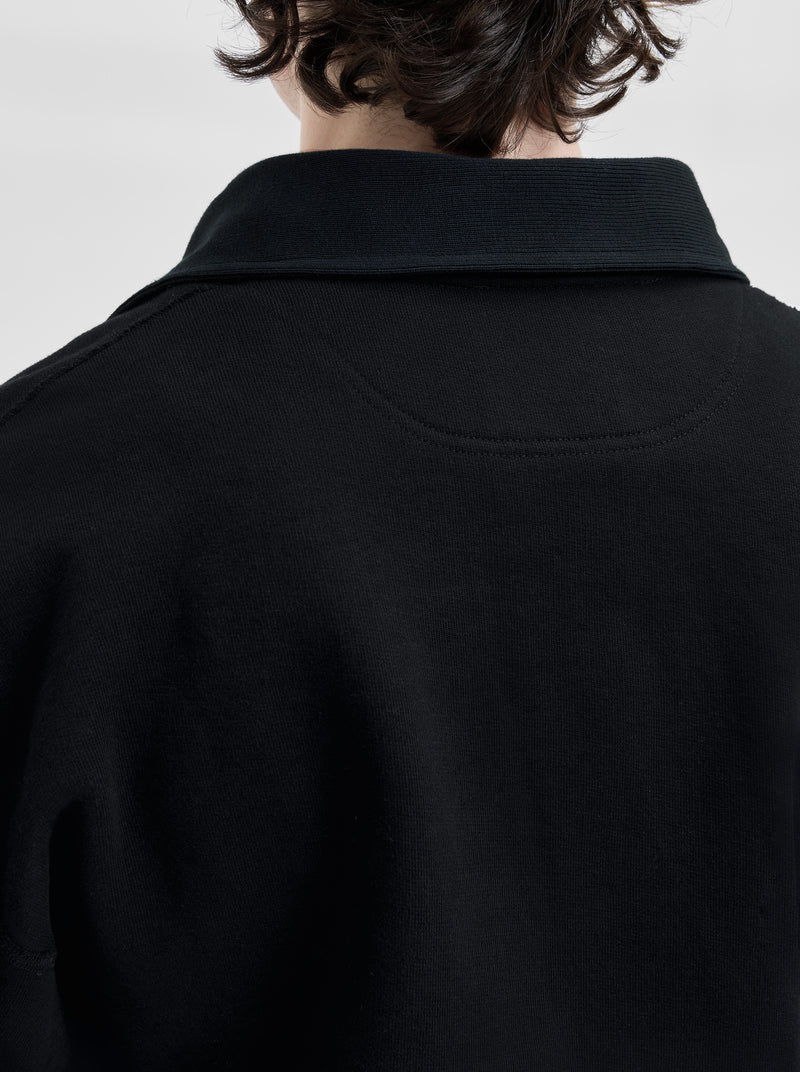 Joachim Black Collared Sweatshirt