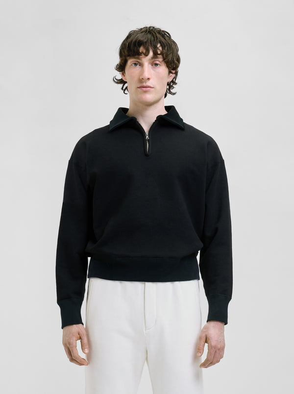 Joachim Black Collared Sweatshirt