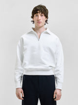 Joachim White Collared Sweatshirt