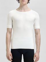 Nicholas White Silk Rib T-Shirt