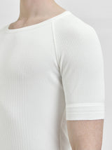 Nicholas White Silk Rib T-Shirt