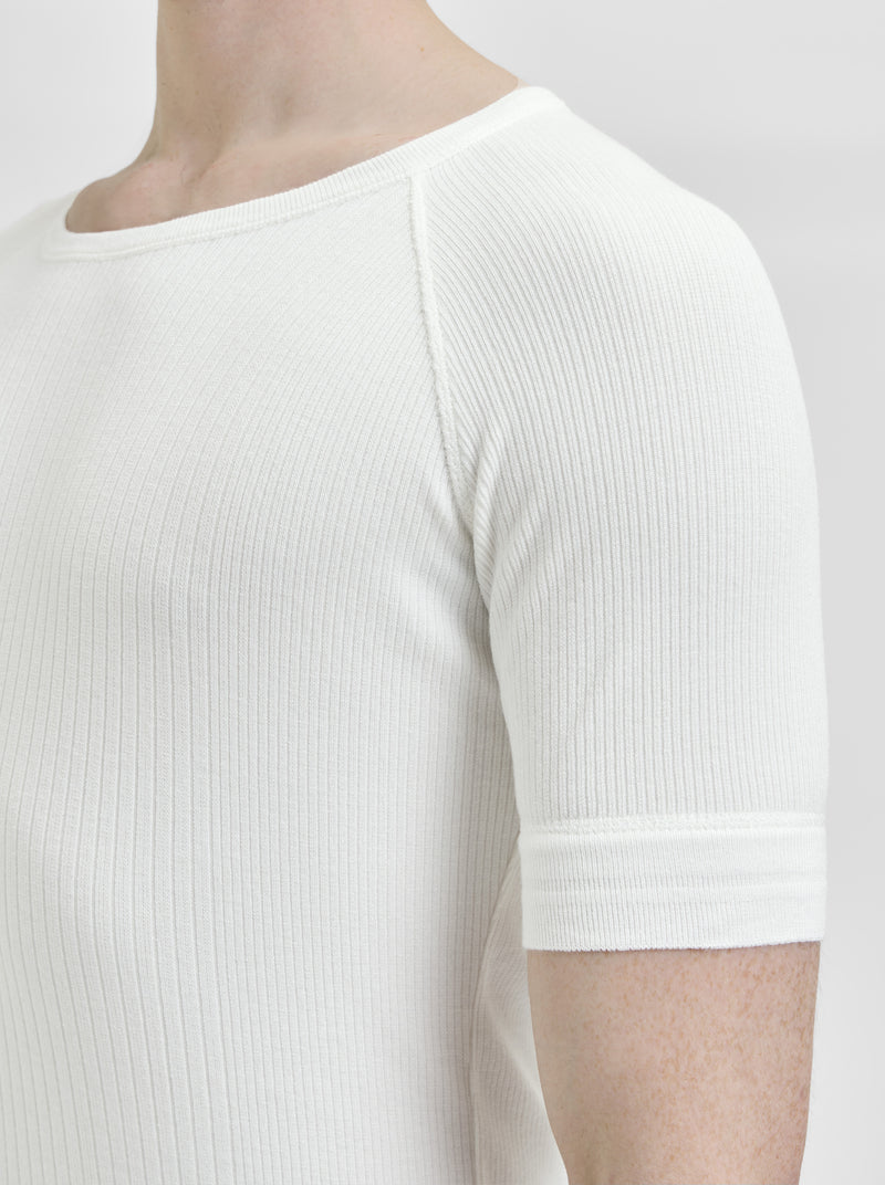 Nicholas White Silk Rib T-Shirt