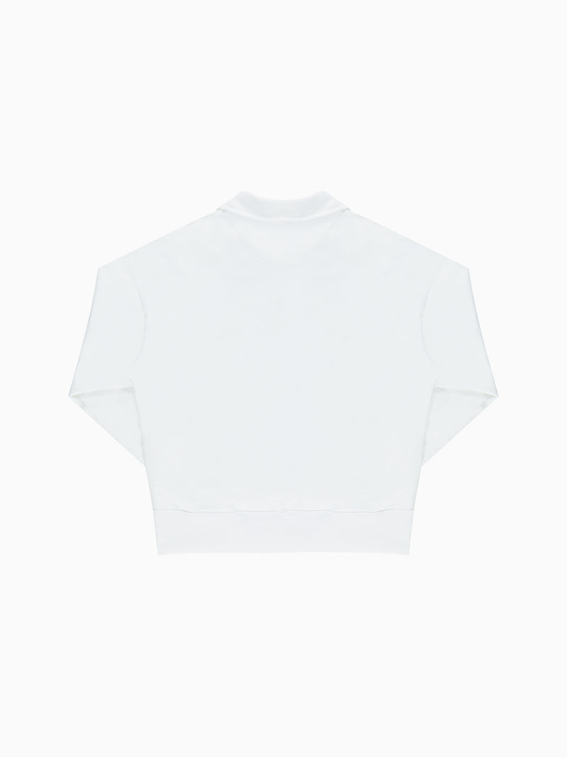 Joachim White Collared Sweatshirt