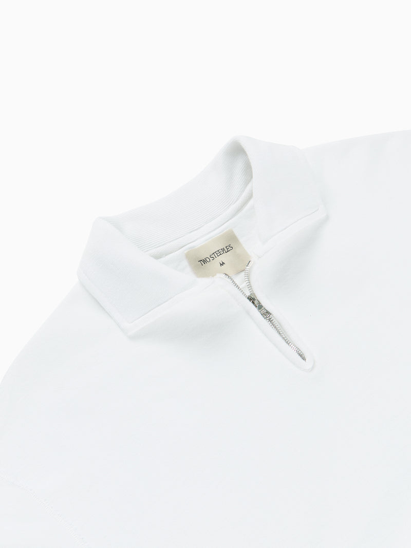 Joachim White Collared Sweatshirt