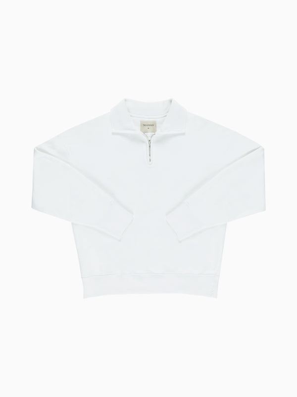 Joachim White Collared Sweatshirt