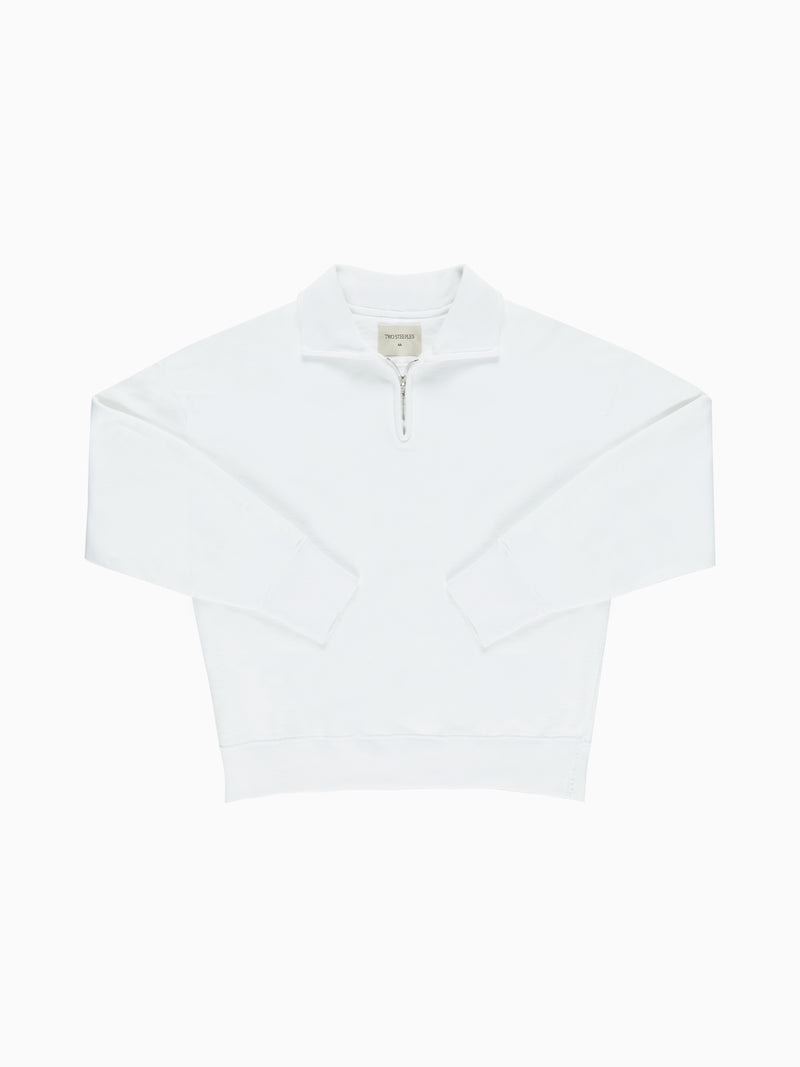 Joachim White Collared Sweatshirt