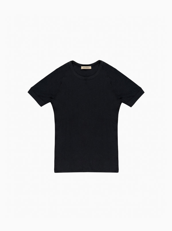 Nicholas Black Silk Rib T-Shirt