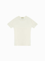 Nicholas White Silk Rib T-Shirt