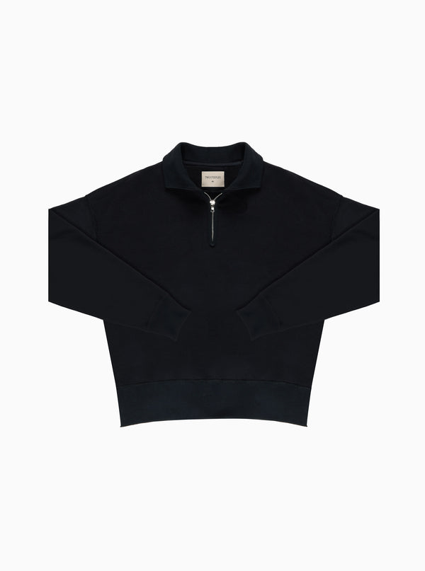 Joachim Black Collared Sweatshirt