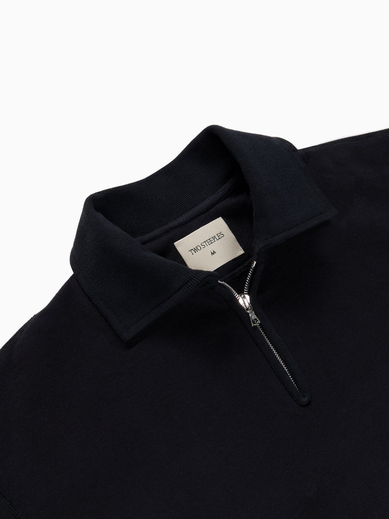 Joachim Black Collared Sweatshirt